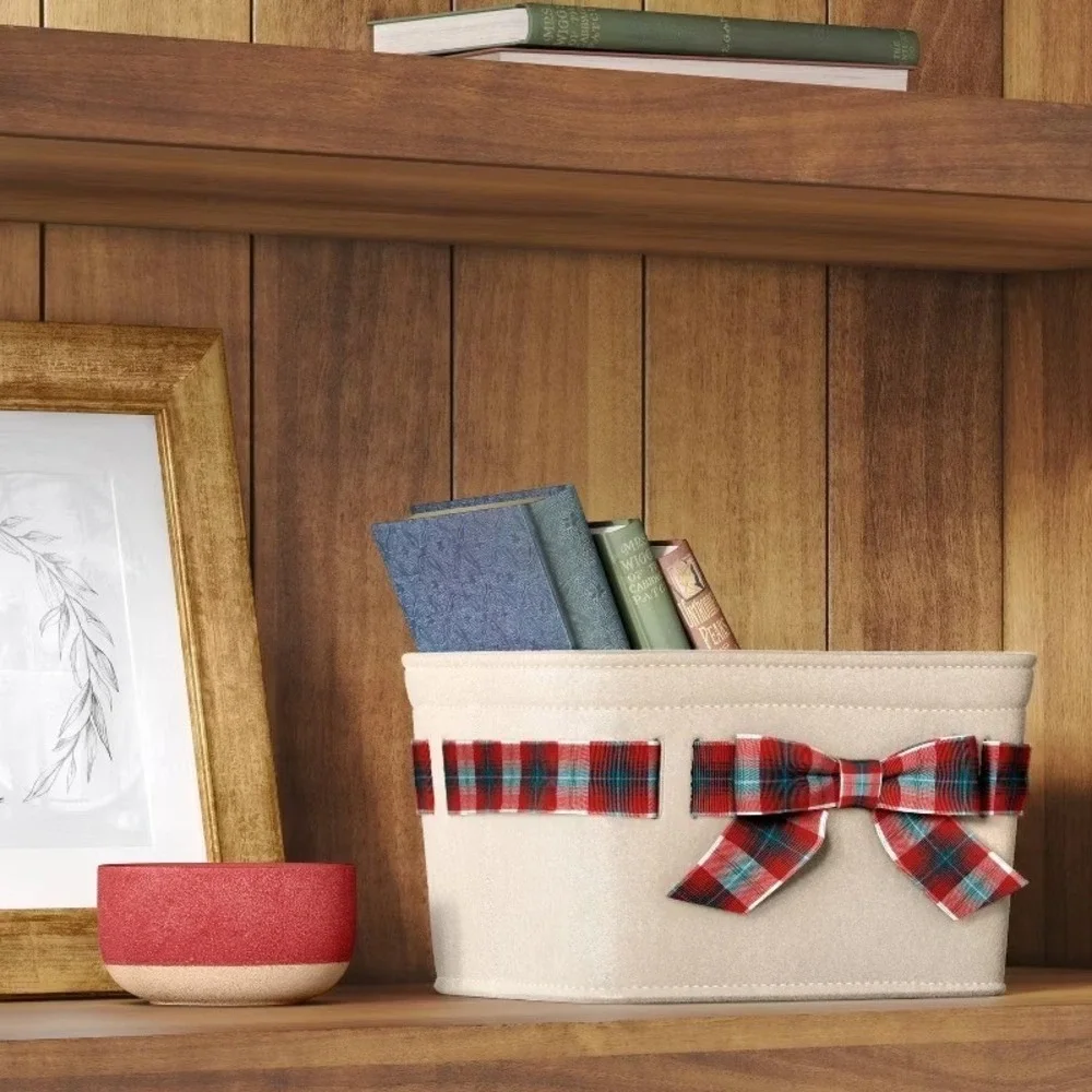 Plaid Bow Basket‎ Red - Threshold, Target Christmas 2025